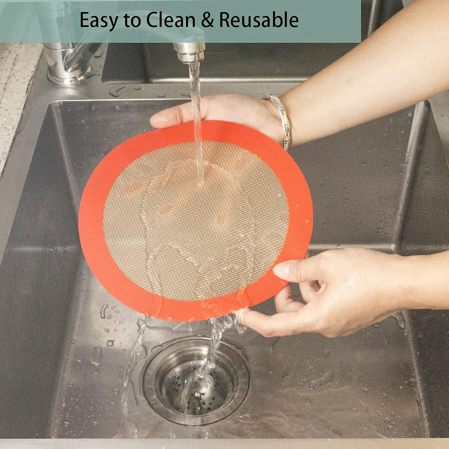 Silicone Baking Mats, 2 PCS Round Silicone Mats for 9 Inch Cake Pan, Non-Stick Reusable Cookie Sheet Liners for Baking Pans for Cake/Bread/Pizza/Macaron/Pastry/Cookie/Bun/Pie