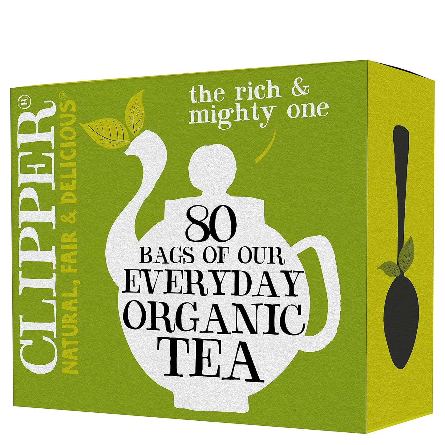 Clipper Tea, Organic Fairtrade Everyday, Organic, USDA Non-GMO, Fair Trade, Sustainable Caffeinated Tea, 1 Pack, 80 Unbleached Tea Bags