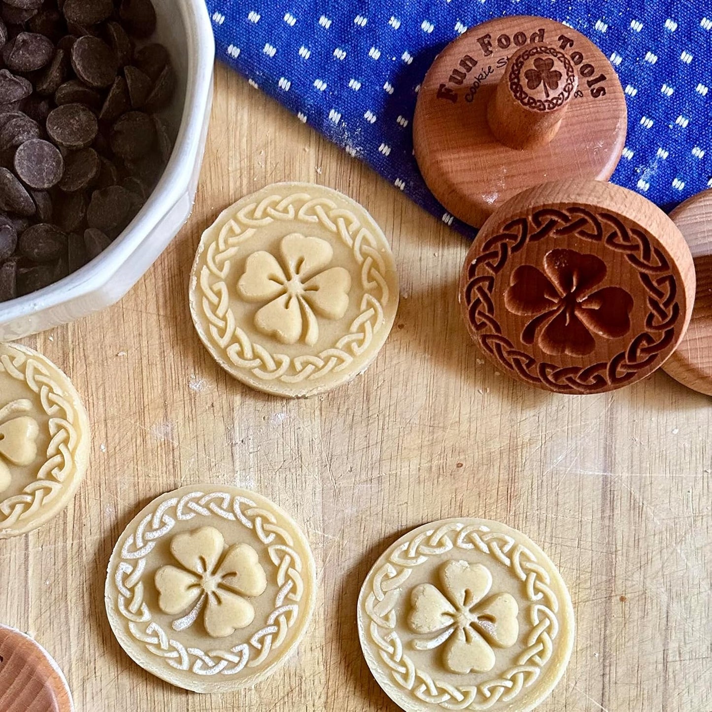 Wood Cookie Stamp, 2.5 Inch (4 Leaf Clover CS-117)