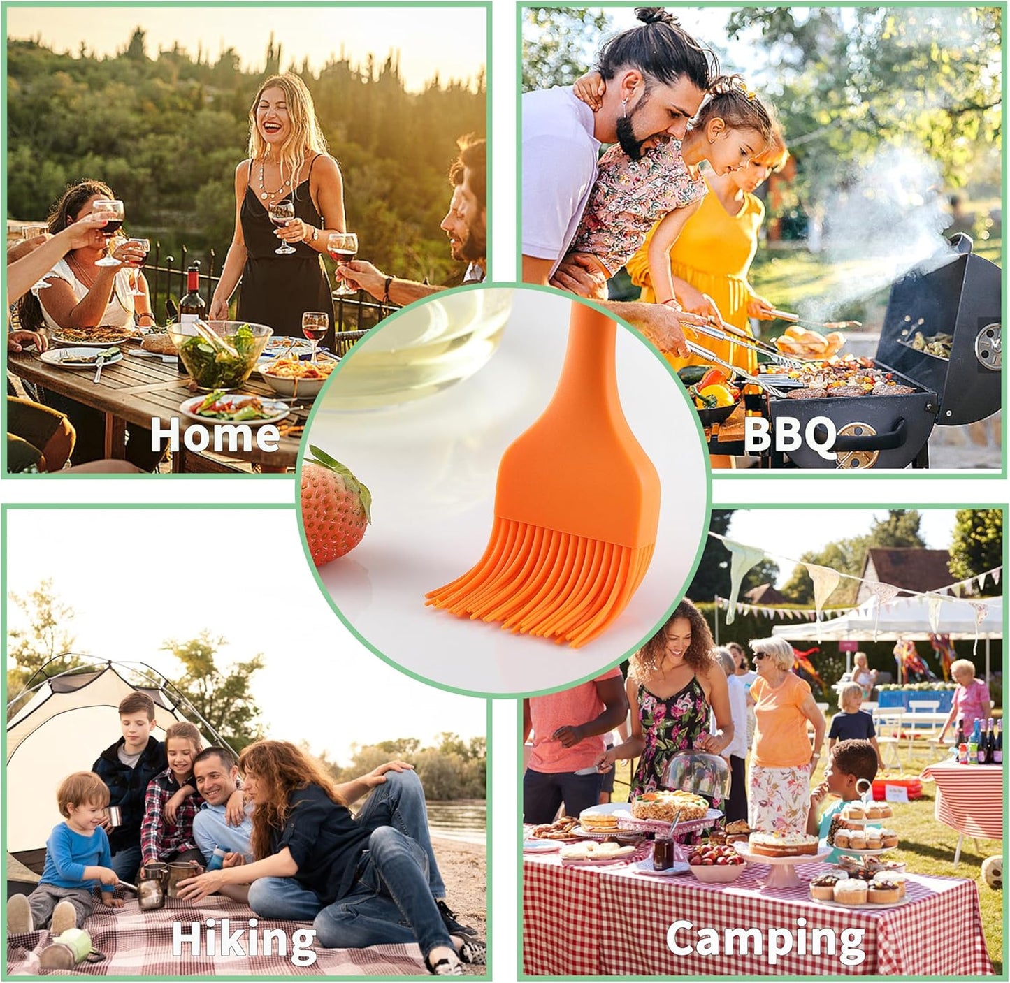 4PCS Silicone Basting Pastry Brush, Kaloo Kitchen Cooking Brush for Food Butter Oil BBQ Sauce Baking, Heat Resistant & Dishwasher Safe (Stylish Dog Pattern)