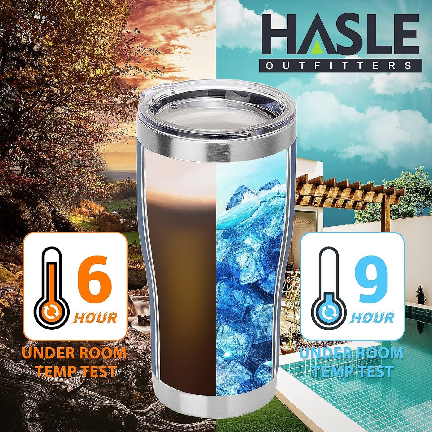 HASLE OUTFITTERS 20 oz Tumbler Bulk, Stainless Steel Tumblers with Lid, Vacuum Insulated Tumbler, Double Wall Powder Coated Cup, coffee mugs, Navy Blue, 12 Pack