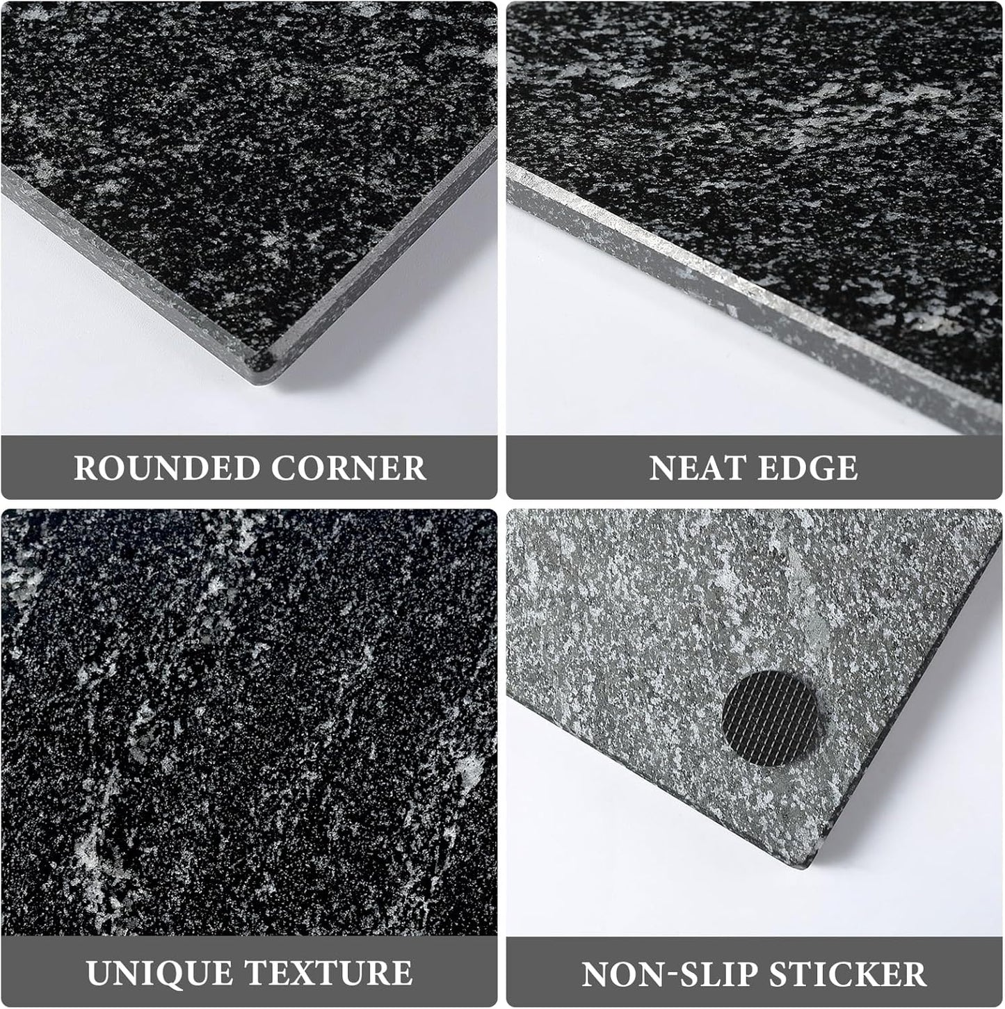 Koville Natural Black Marble Cutting Board for Kitchen Counter, 12" x 8" Real Stone Slab Marble Cheese Board for Home Decor, Granite Pastry Boards Granite Cutting Boards Bathroom Tray Candle Plate