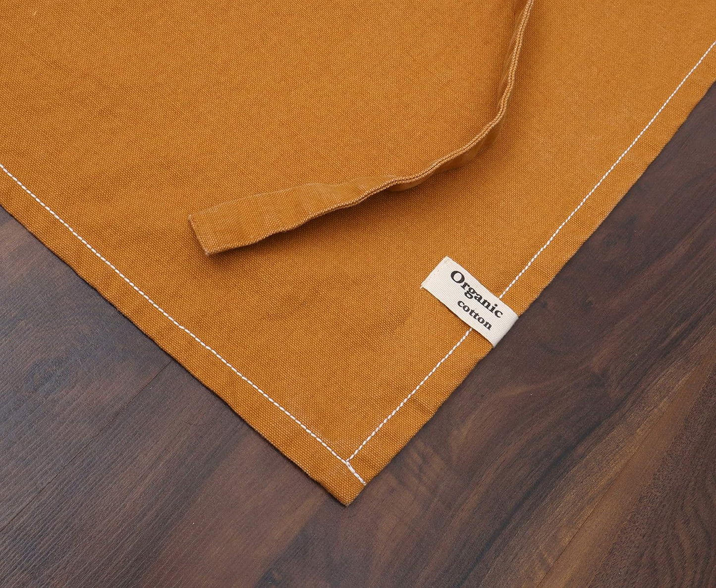 AMOUR INFINI Cotton Solid Aprons for Women with Pocket, Adjustable Strap and Waist Ties Washed Chef Aprons for Cooking, Baking and Gardening (27.5 x 33 Inches - Yellow)