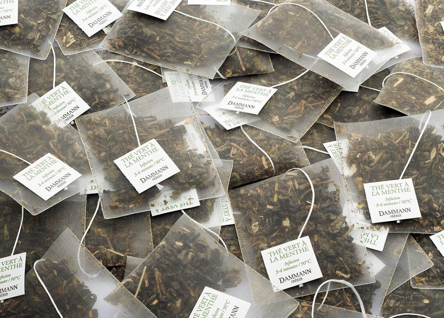 Dammann Freres Satchets, Mint Flavor Tea Bags, Premium Gourmet French Green Tea, 25 Count (Single Pack)