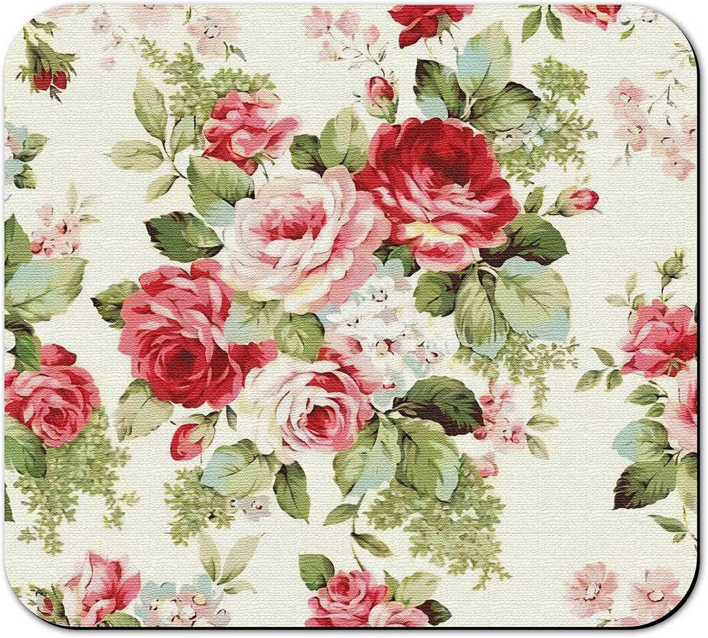 Dish Drying Mat for Kitchen Counter 16x18in Red Roses Floral Washable Quick Dish Drying Pad Rubber Backed Absorbent Draining Mat