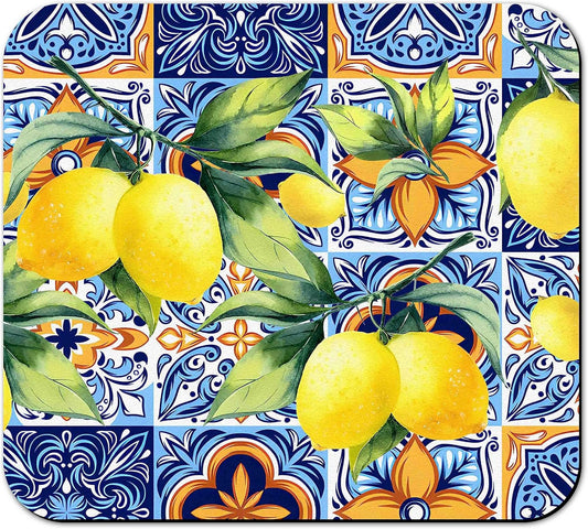 Rubber Dish Drying Mat for Kitchen Counter Large Lemon Washable Quick Home Coffee Pad Fit Under Sink,Bar,Utensils 16x18in