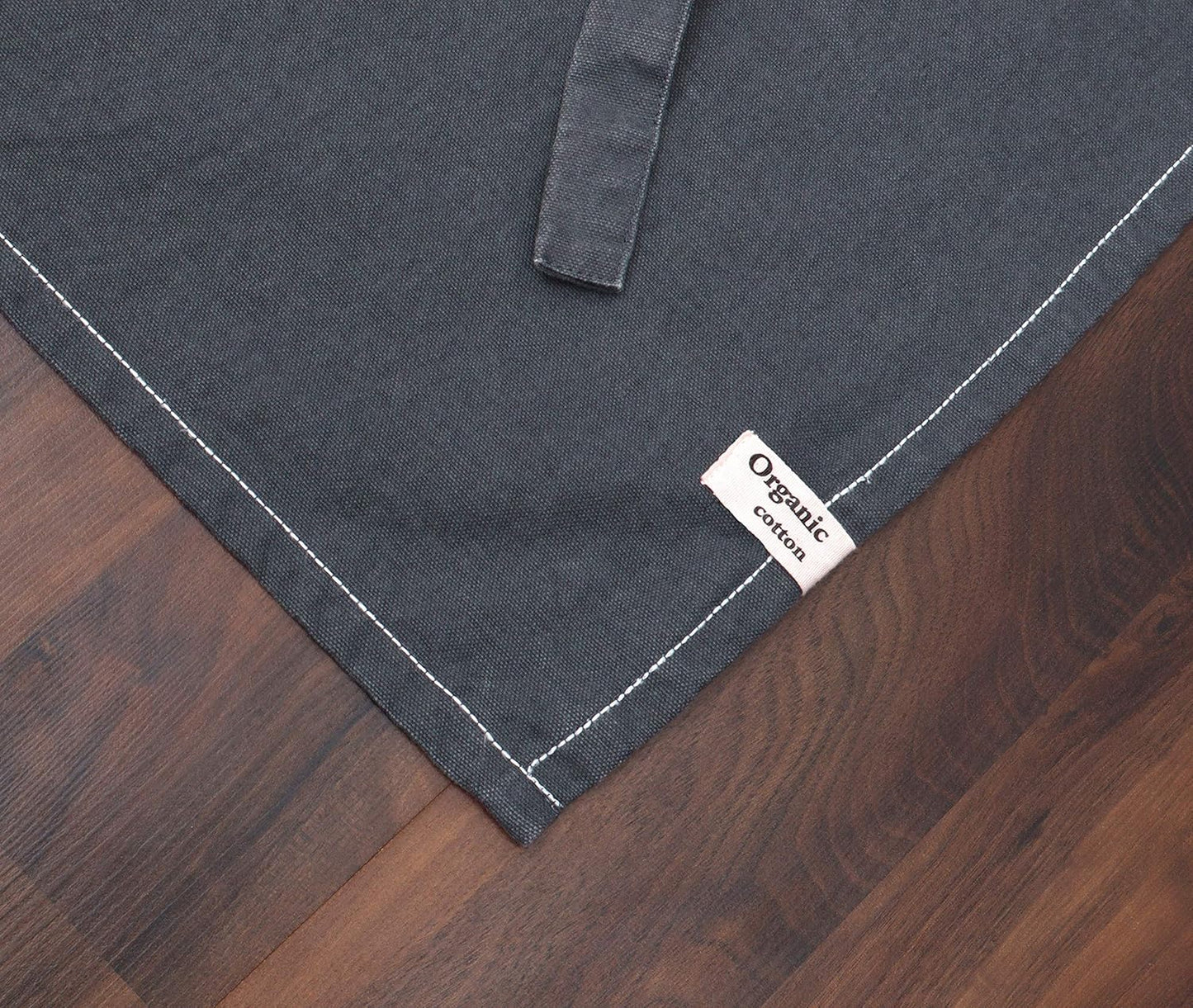 AMOUR INFINI Cotton Solid Aprons for Women with Pocket, Adjustable Strap and Waist Ties Washed Chef Aprons for Cooking, Baking and Gardening (27.5 x 33 Inches - Gray)